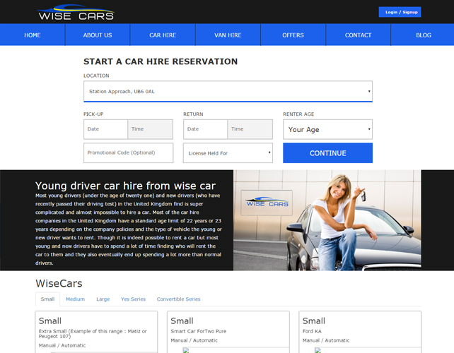 Online Car Hire Portal